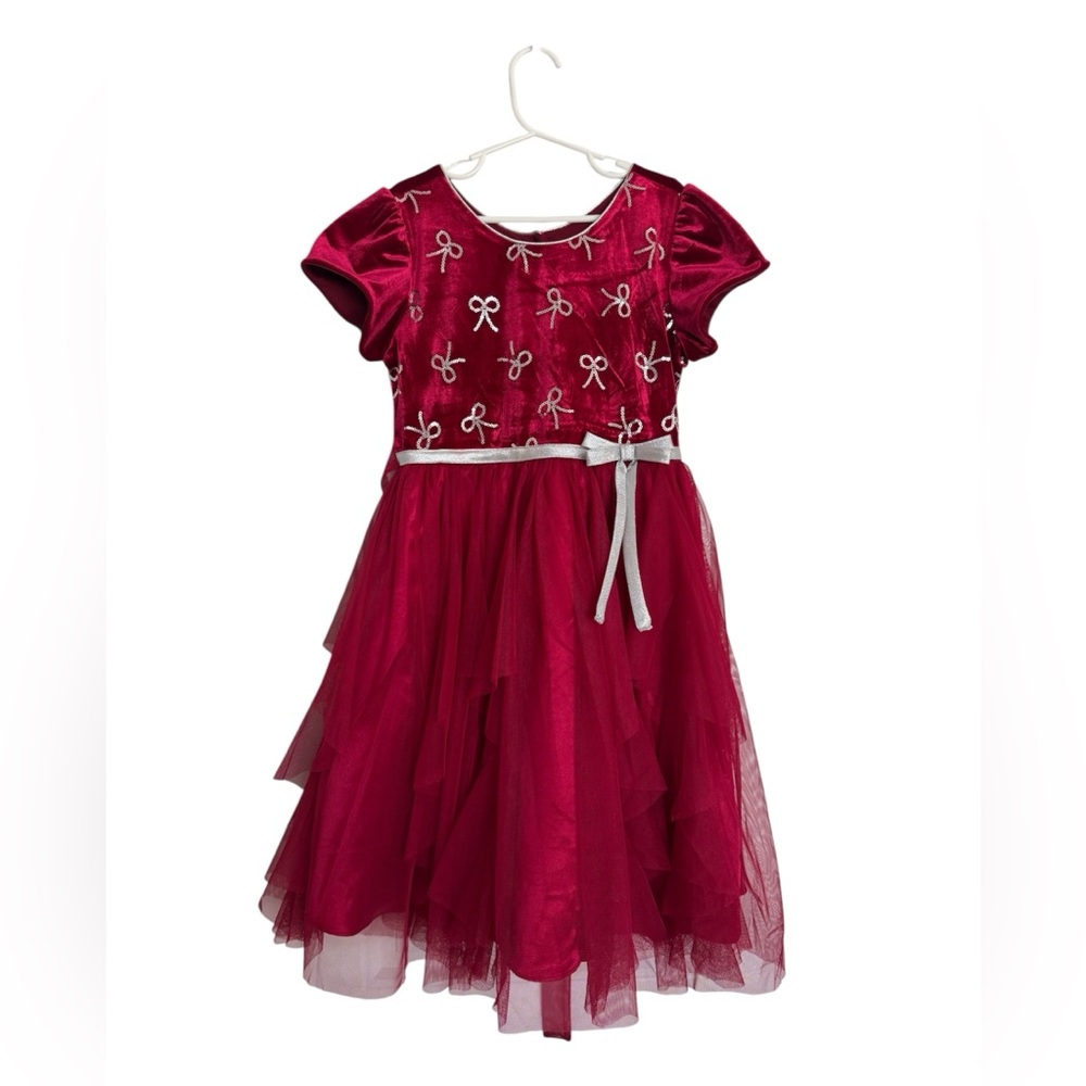 Jona Michelle Girl’s  Red Velvet Holiday Dress Size 8